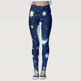 Legging Celestial Starry Night Sky Moon & Co