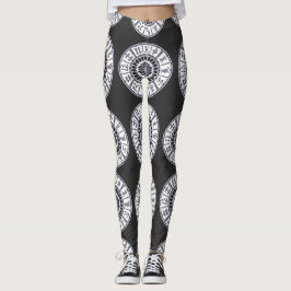 Legging Celestial Zodiac Signs Wheel Mandala Graphic Art
