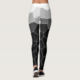 Legging Células brancas de Cinzas Abstrato de Minimalismo