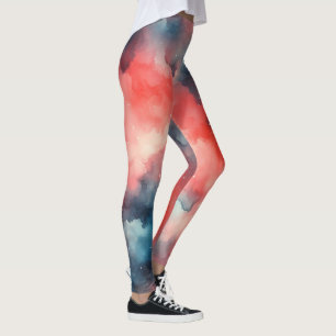 Legging Cena Cósmica de abstrato Watercolor