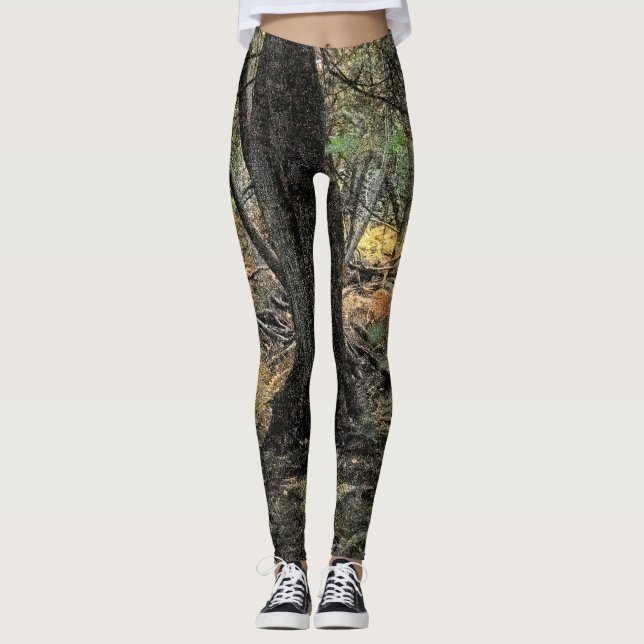 Legging Cena da floresta do outono (Frente)