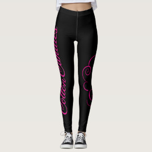 Legging Centímetro cúbico do texto das caneleiras e o