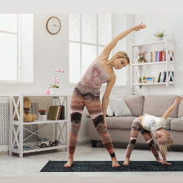 Legging Cereja vermelha, mármore rosa