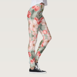Legging Cerejeiras floridas e cerejas Arte da Primavera