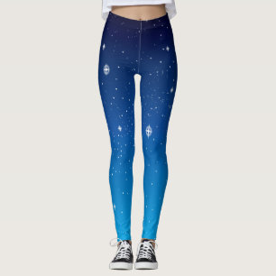 Legging Céu nocturno estrelado azul profundo