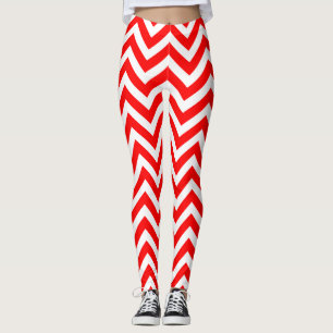 Legging Cevon de Tamanho Médio Vermelho e Branco