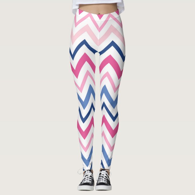 Legging Cevon Rosa e Azul (Frente)