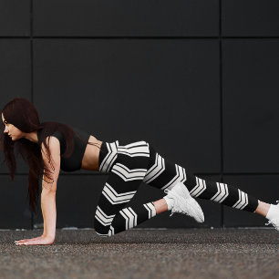 Legging Cevrons Azuis E Brancos