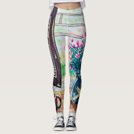 Legging Chá e Flores na Janela