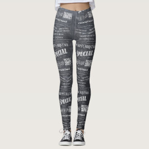 Legging Chalkboard Politicamente Correctic Newsprint Natal
