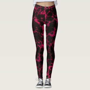 Legging Chama rosa e preta vibrante