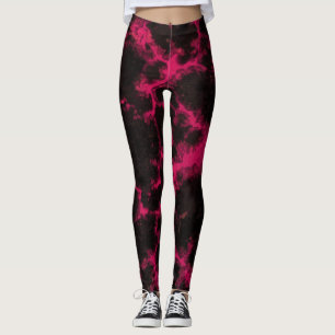 Legging Chama rosa e preta vibrantes