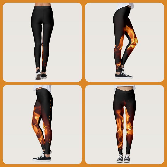 Legging Chamas Ardentes em Preto (Criador carregado)