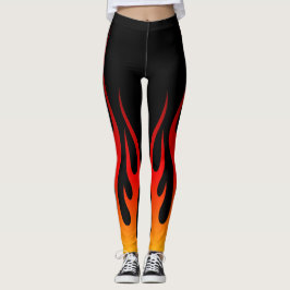 Legging Chamas de Hot Rod Tradicionais Retrô Personalizada