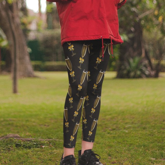 Legging Champanhe Novo Ano Celebração Preta (Criador carregado)
