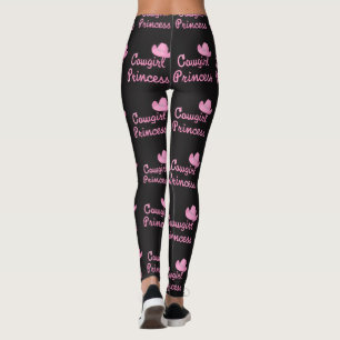 Legging Chapéu da princesa Corda Texto Com Cor-de-rosa da