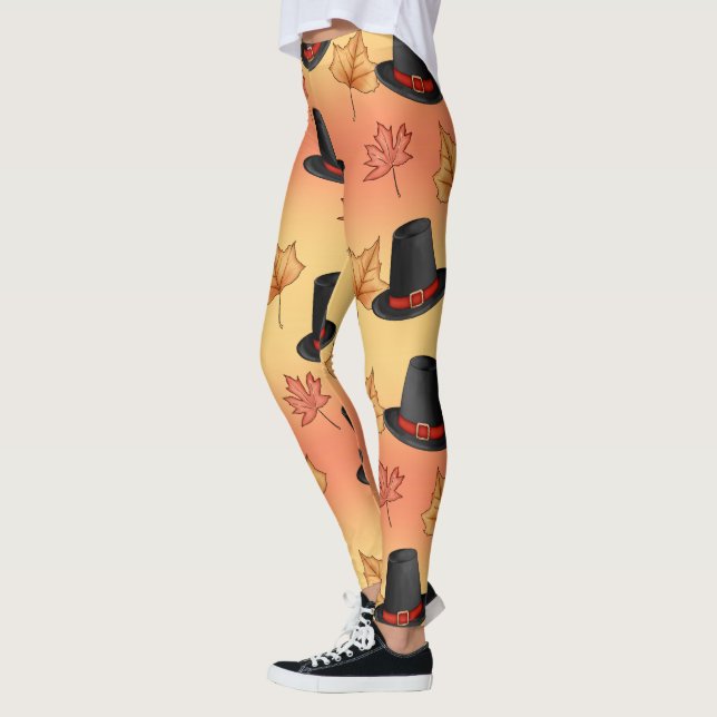 Legging Chapéus Mágicos Whimsical com Folhas de outono (Esquerda)