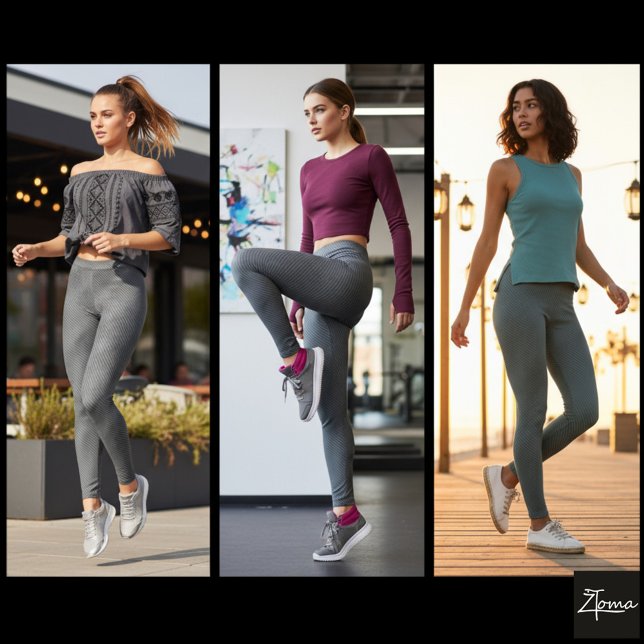 Legging Charcoal Diagonal Glitch Woven Striation (Criador carregado)