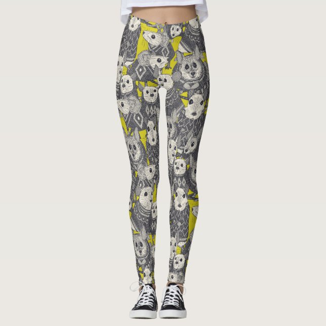 Legging chartreuse de camundongos (Frente)