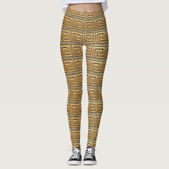 Legging Chave Grega Dourada (Frente)