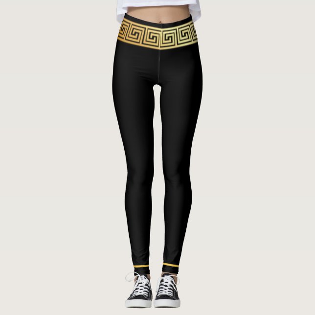 Legging Chave Grega Dourada (Frente)