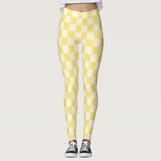 Legging Checkerboard amarelo (Frente)