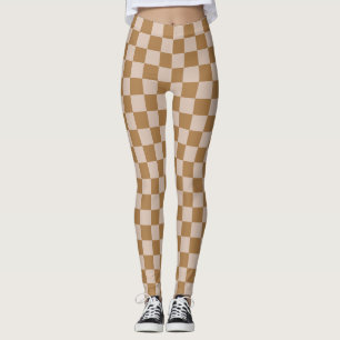 Legging Checkerboard castanho