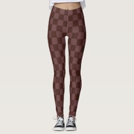 Legging Checkerboard castanho escuro