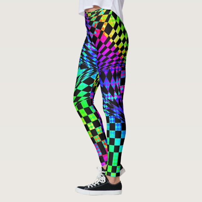 Legging Checkers torcidos multi por Kenneth Yoncich (Esquerda)