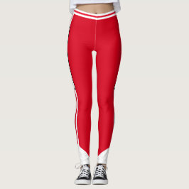 Legging Cheerleader Vermelho White Stripe - Logotipo da Eq