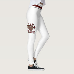 Legging Cheerleaderes Maroon e Brancos Personalizam Leggin