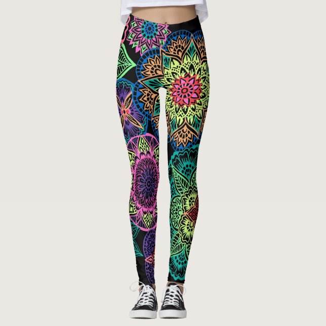 Legging Cheio Page Neon Mandalas (Frente)