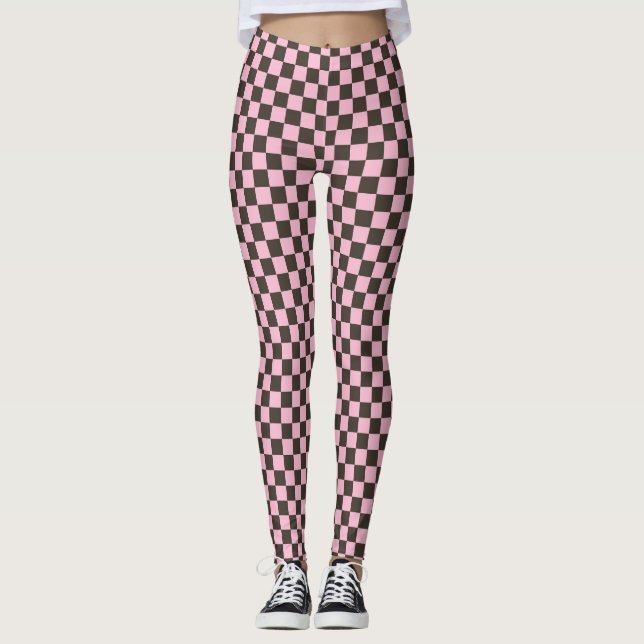Legging Cherry blossom checkered board pattern (Frente)