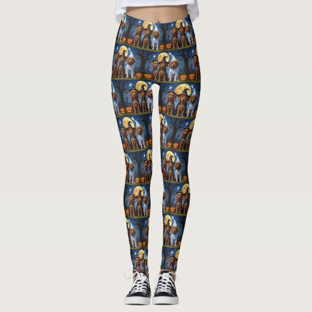 Legging Chesapeake Bay Terrier Pumpkin Halloween Engraçado (Frente)