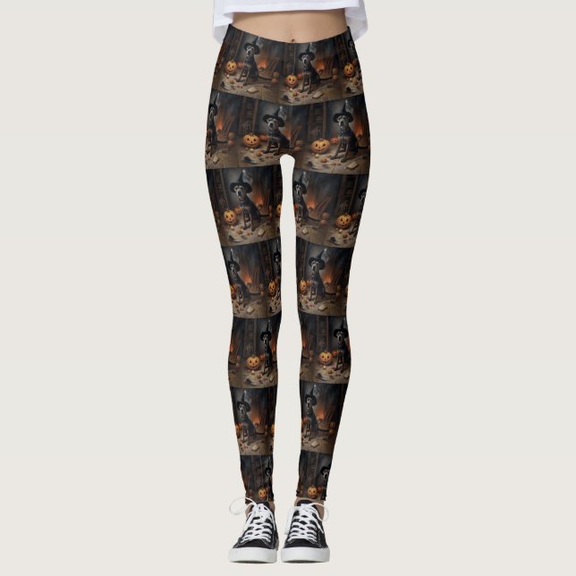 Legging Chesapeake Bay Terrier Pumpkins Halloween Ascarado (Frente)