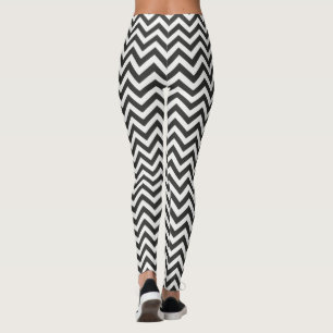 Legging Chevron branco preto