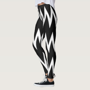 Legging Chevron Preto e Branco