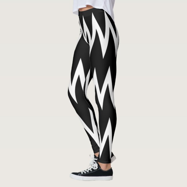 Legging Chevron Preto e Branco (Esquerda)
