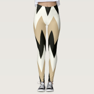 Legging Chevron preto e branco