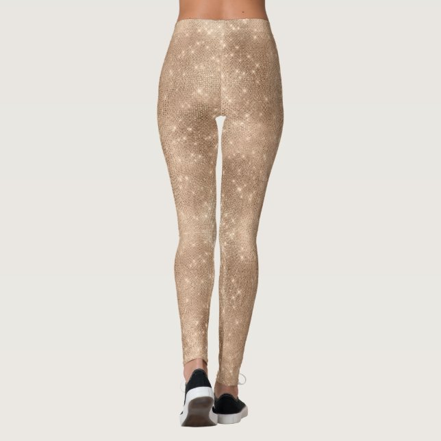 Legging Chic Champagne Dourado Sparkle Glitz Natal (Verso)