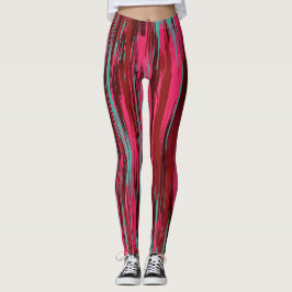 Legging Chic Colorful Abstract Red &Pink