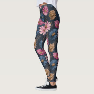 Legging Chic Daisy Brilho Ginásio Maternidade
