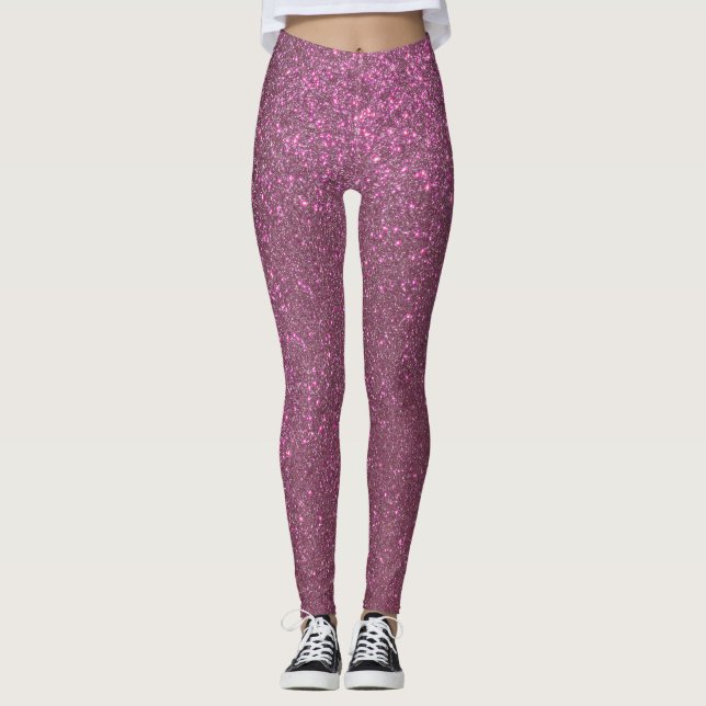 Legging Chic Elegant Plum Purple Spark Glitter (Frente)