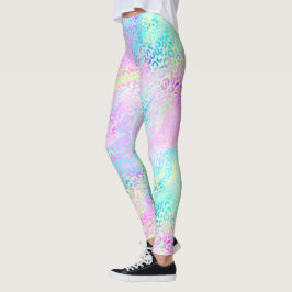 Legging Chic Feminino Estampa Onça Arco-Íris Brilho