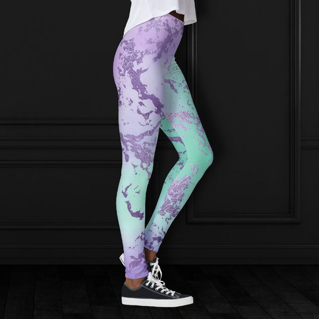 Legging Chic Marble | Lavanda Roxo e Mint Verde (Criador carregado)