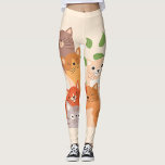 Legging Chinelos de Gatos de Cartoon<br><div class="desc">Leggings de Gatos de Cartoon Coloridos</div>