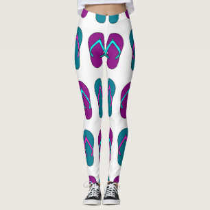 Legging Chinelos: Vintagem Branca Brilhante.