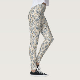 Legging Chinoiserie Libélulas, Margaridas e Renda