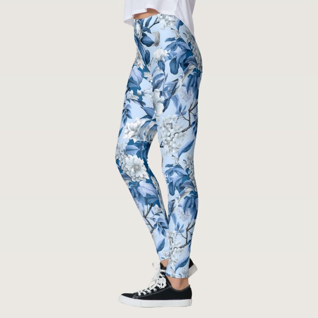 Legging Chinoserie azul e branca Design 3 (Esquerda)