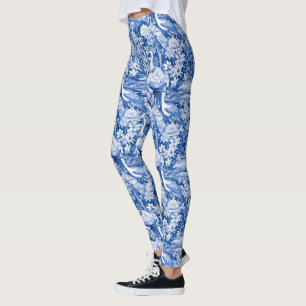 Legging Chinoserie azul e branca Design 8